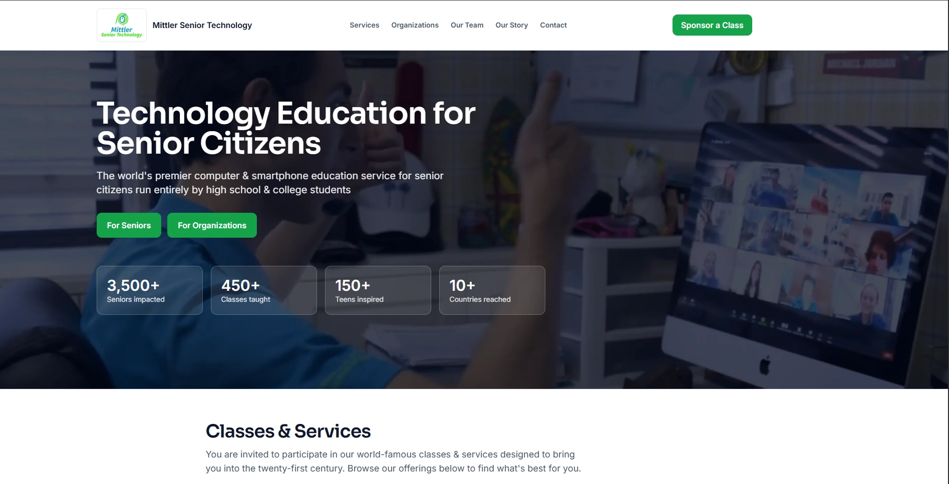 Redesigned Mittler Senior Technology website